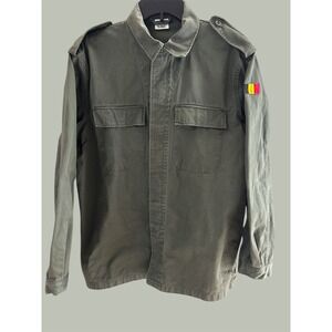 Vintage Belgian Army Olive‎ Gr Field Shirt Jacket PRETA ABL 54M Military Surplus
